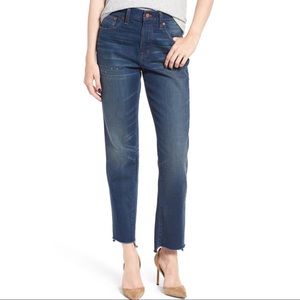 28 in Madewell perfect vintage jean with raw hem